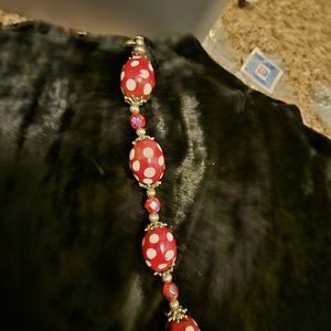 Vintage Glass Beads Bracelet with lock and key closer❤️